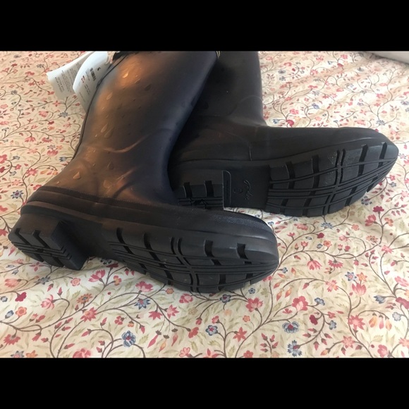 British Joules Rain Drop Navy Blue Welly Boots UK 4 US 6 NWT - Picture 5 of 5